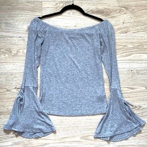 Lace Up Bell Sleeve | off the shoulder top